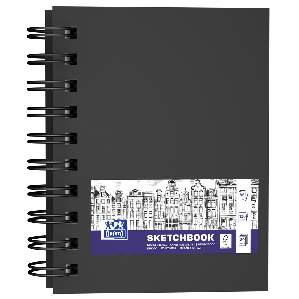 Schetsboek Oxford A6 80 vel spiraal