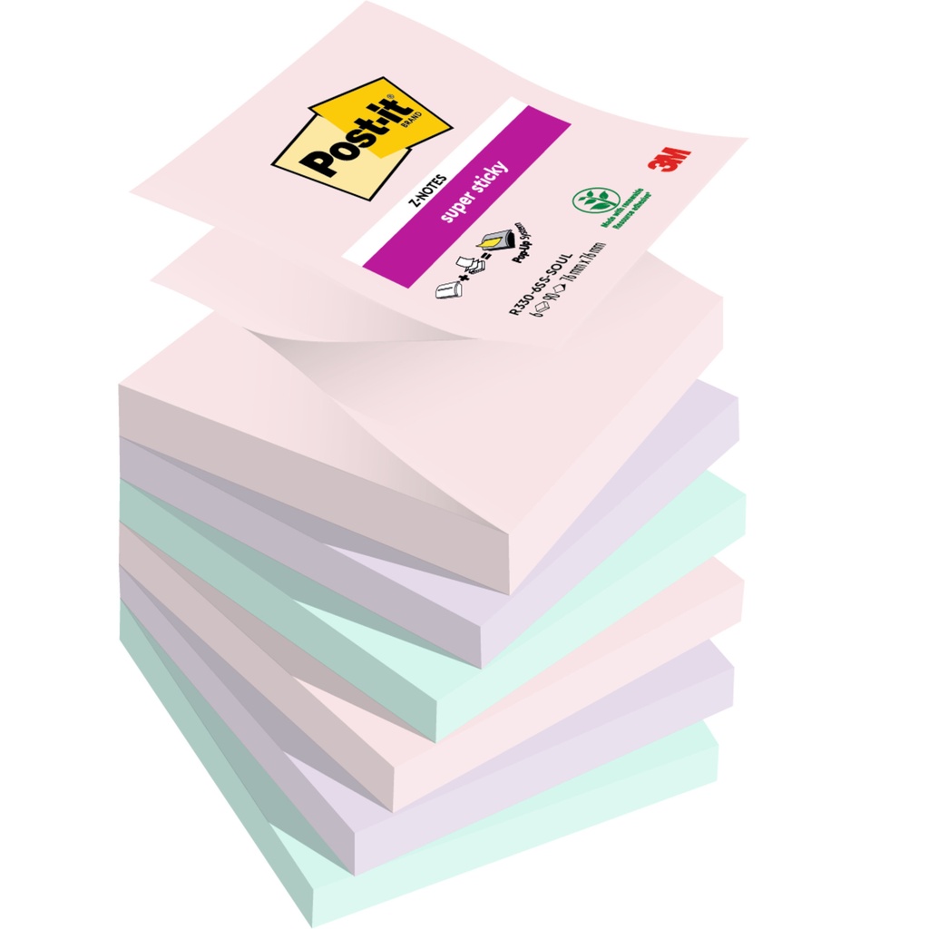 [7100259322] Memoblok Post-it Z-Notes R330 Super Sticky Soul