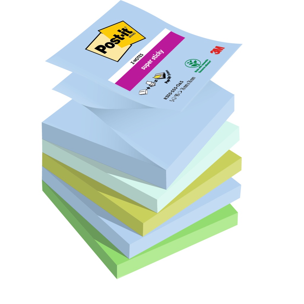 [7100258791] Memoblok Post-it Z-Notes R330 Super Sticky Oasis
