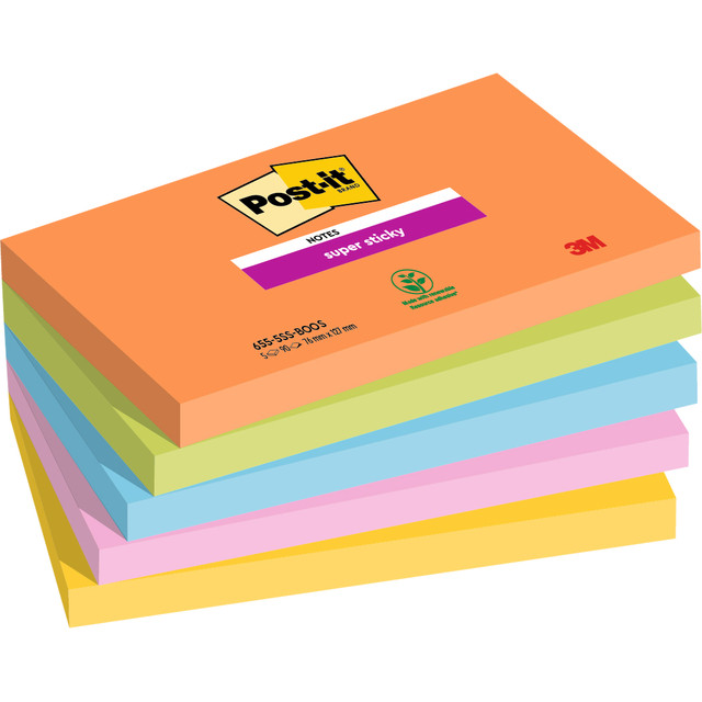 [7100258793] Memoblok Post-it 655 Super Sticky 76X127mm Boost