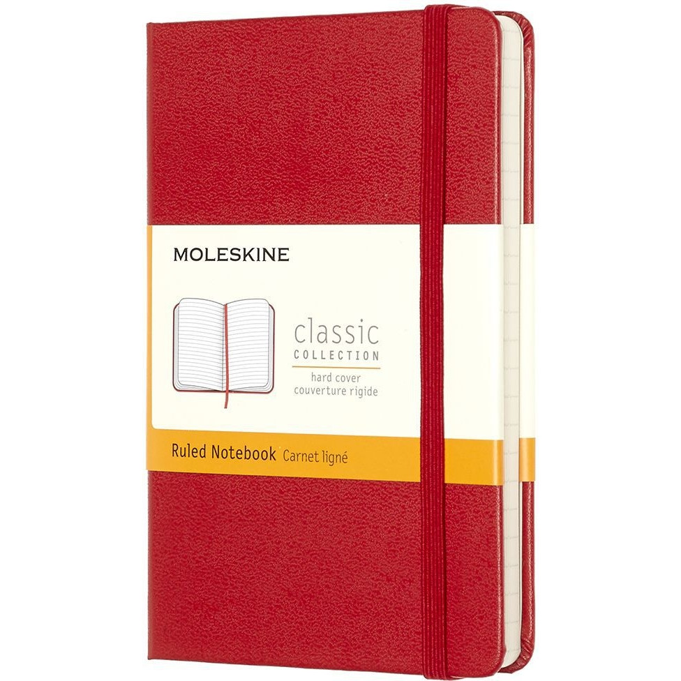 [MM710R] Notitieboek Moleskine pocket 90x140mm lijn hc rd