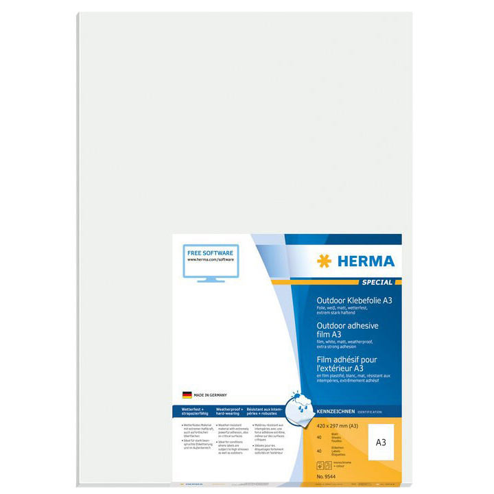 [9544] Etiket HERMA 9544 A3 297x420mm weervast folie wt