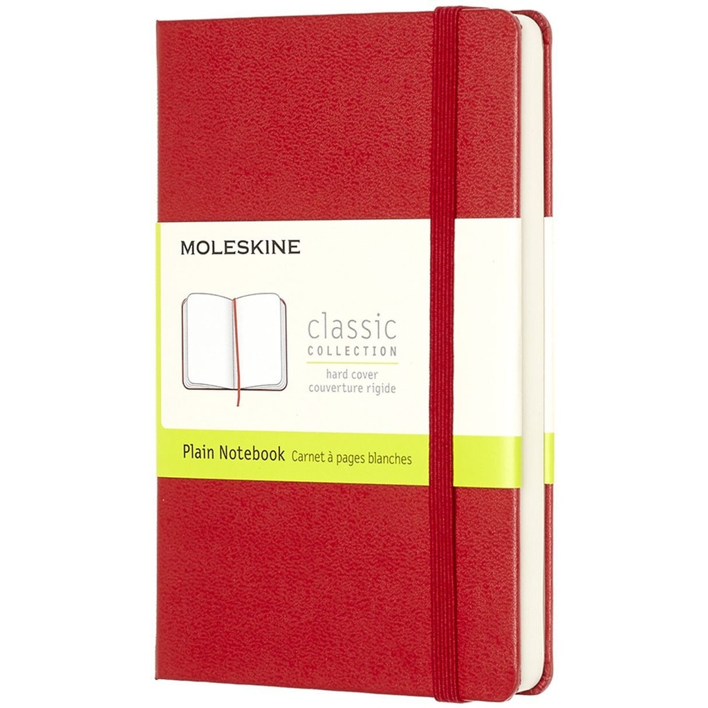 [QP012R] Notitieboek Moleskine pocket 90x140mm blanco hc rd