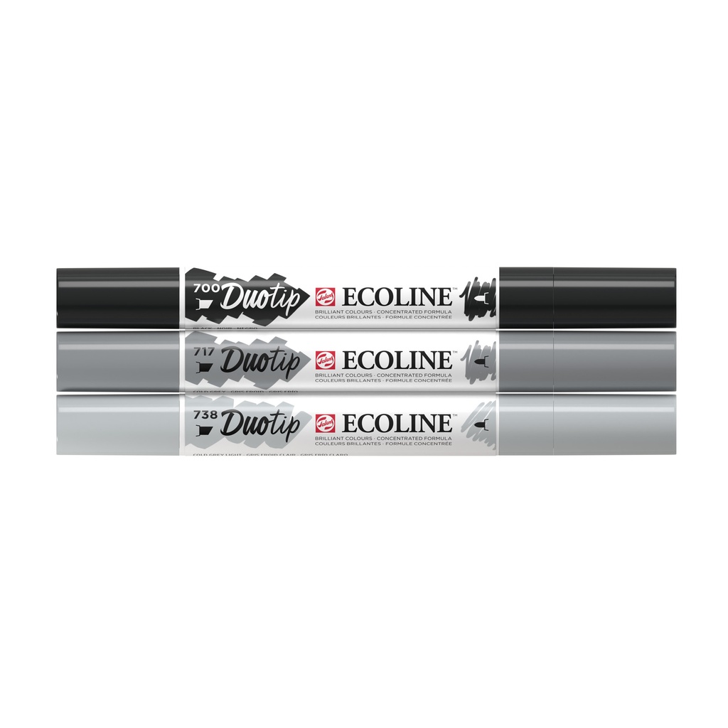 Duotip Talens Ecoline set 3 stuks zwart en grijs