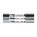 Duotip Talens Ecoline set 3 stuks zwart en grijs