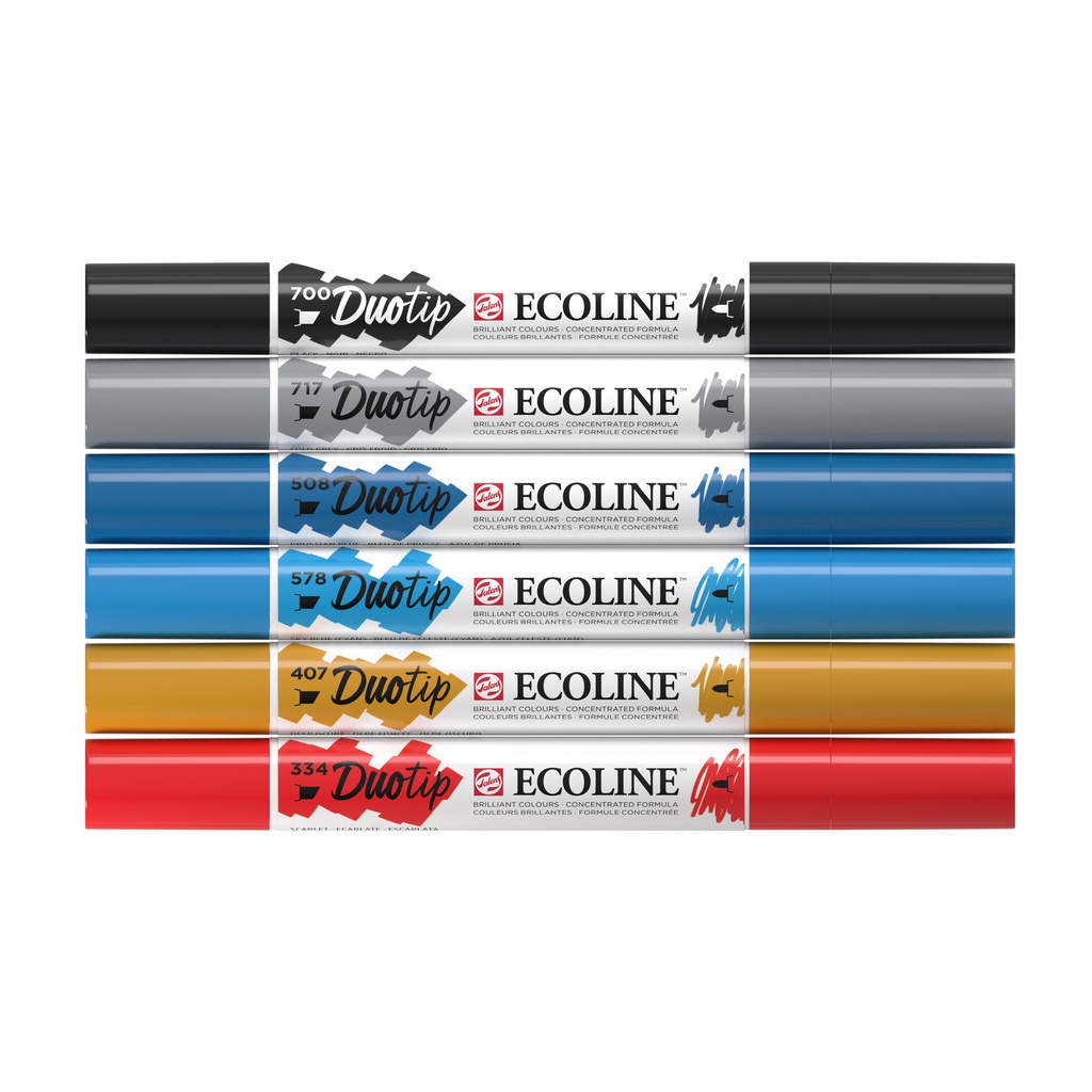 Duotip Talens Ecoline set 6 stuks stadslandschap