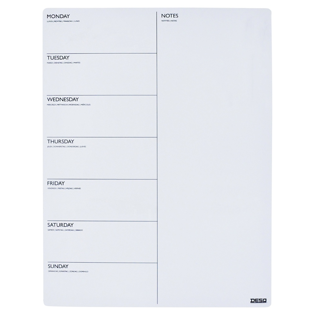 Magnetische planner week Desq 40x30cm magnetisch