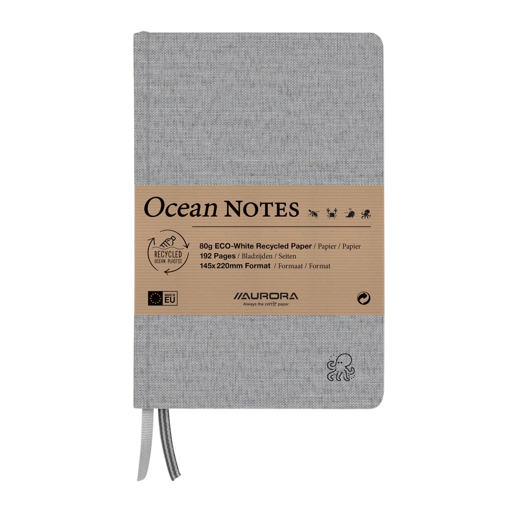 [2396RTZ] Notitieboek Aurora Ocean A5 192blz lijn 80gr grijs