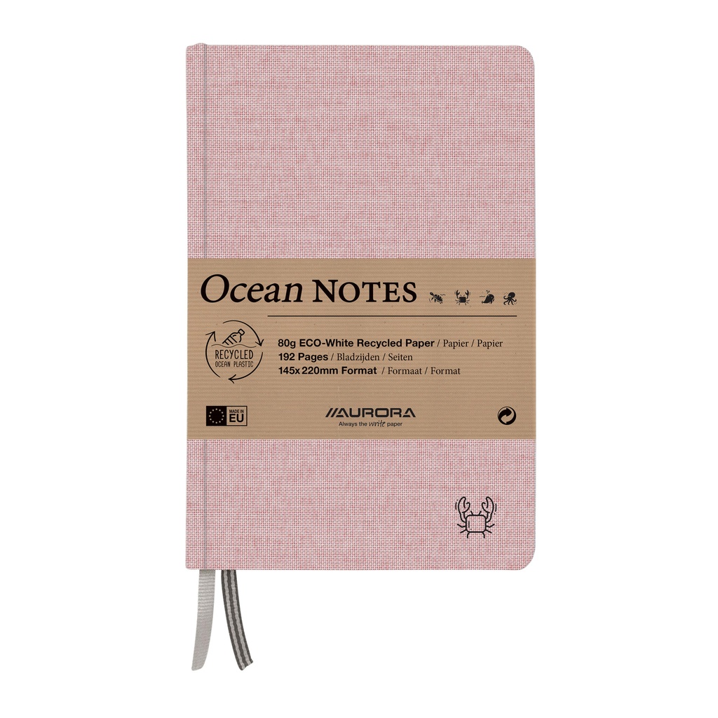 [2396RTR] Notitieboek Aurora Ocean A5 192blz lijn 80gr rood