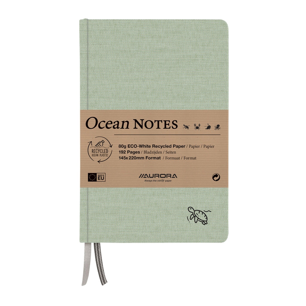 [2396RTG] Notitieboek Aurora Ocean A5 192blz lijn 80gr groen