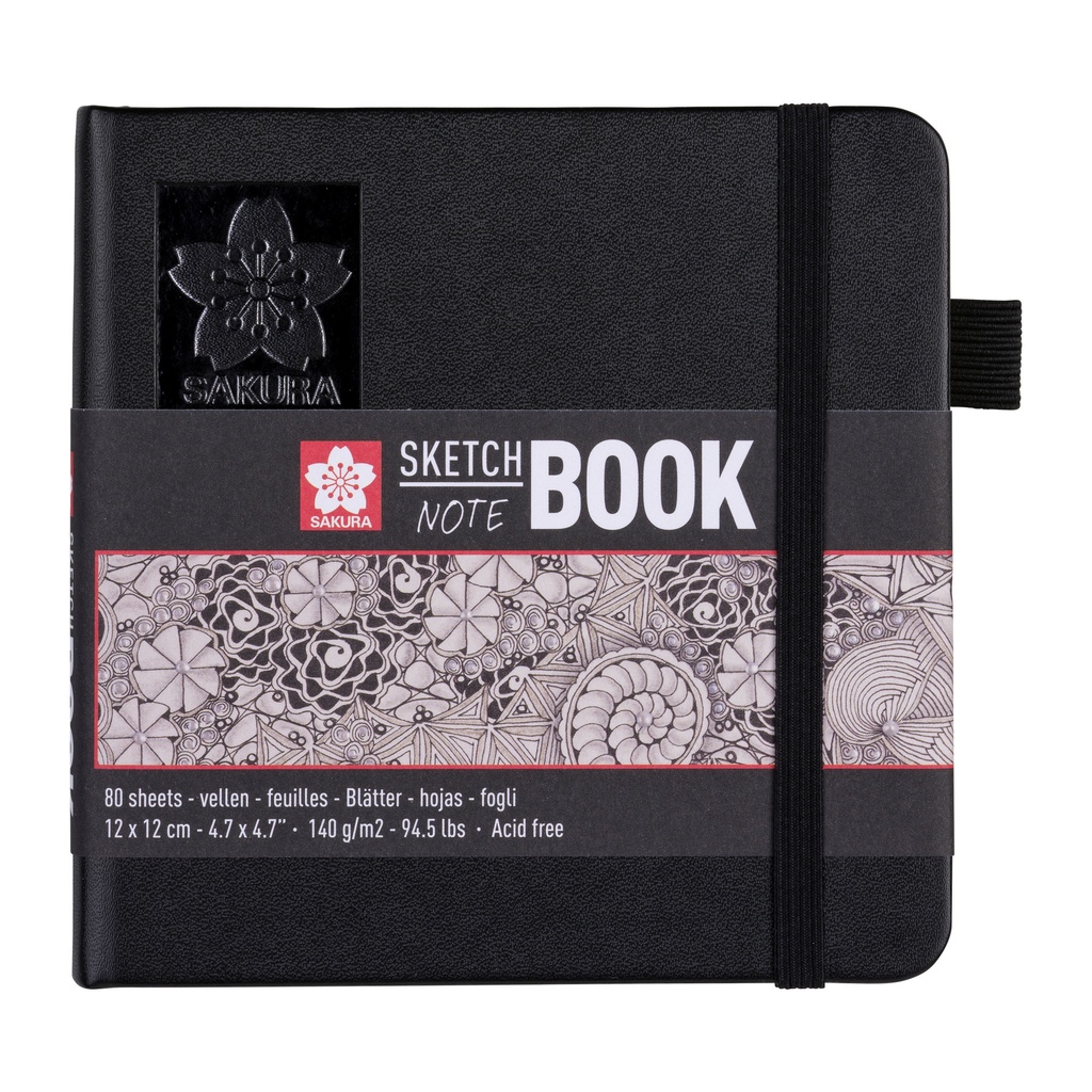 [94140002] Schetsboek Sakura 80 witte vellen 120x120mm zwart