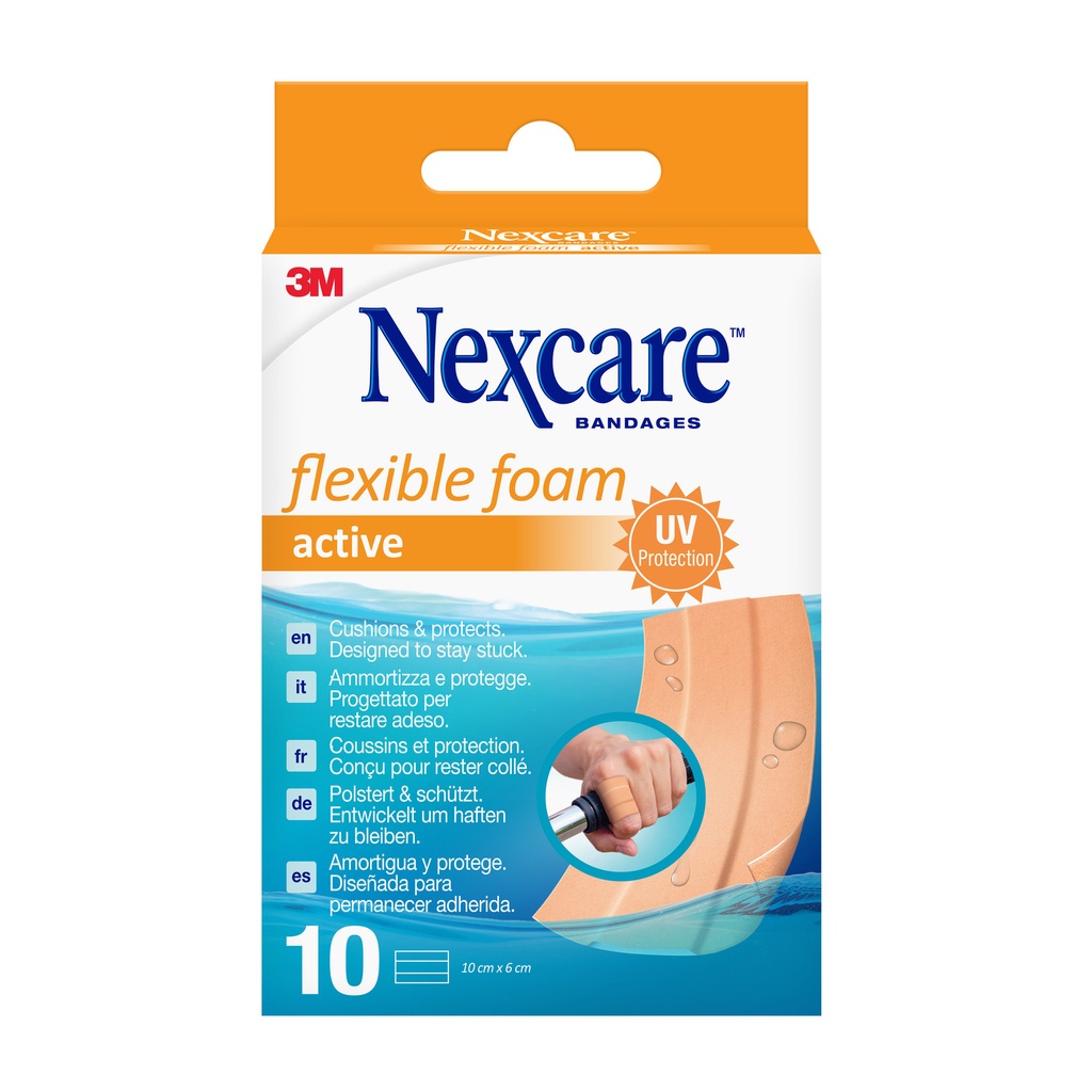 Wondpleister Nexcare active flex foam 6x10cm 10st