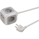 Stekkerblok Brennenstuhl 4vdig 1.4m wt/gs FR/BE