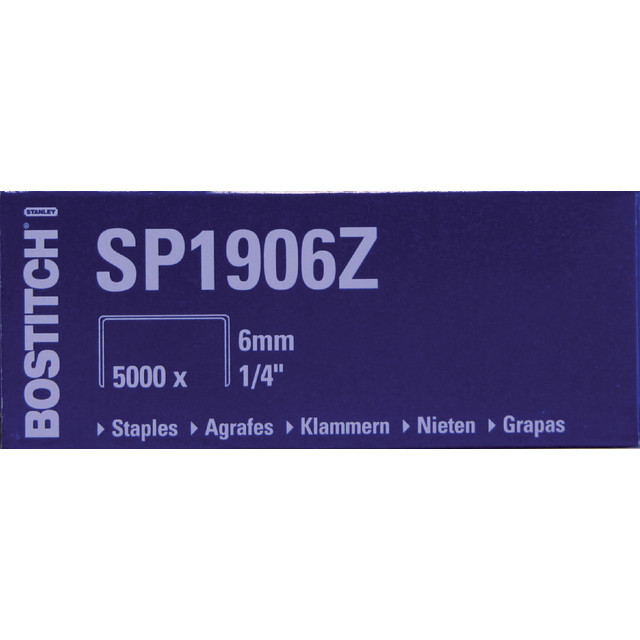 [2604501] Nieten Bostitch SP1906Z STL 6mm rechte rug 5000st