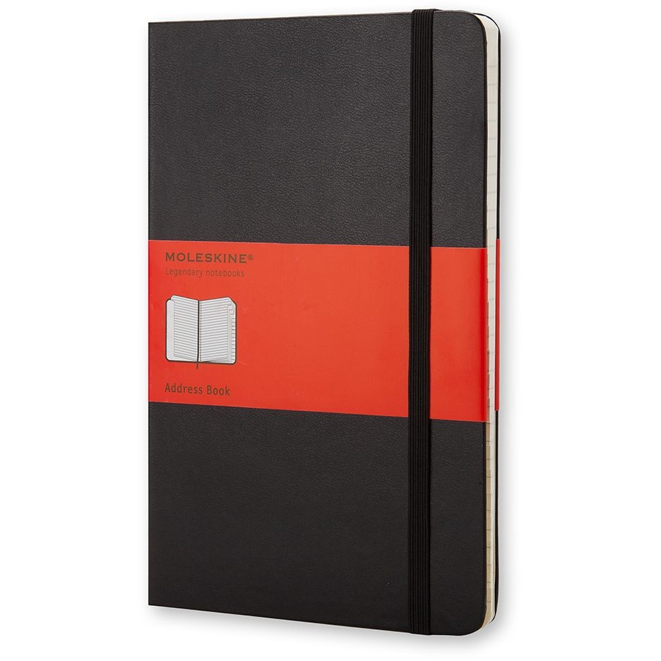 Adresboek Moleskine L 130x210mm hc lijn zwart