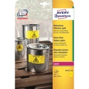 Etiket Avery L6111-20 210x297mm geel 20st