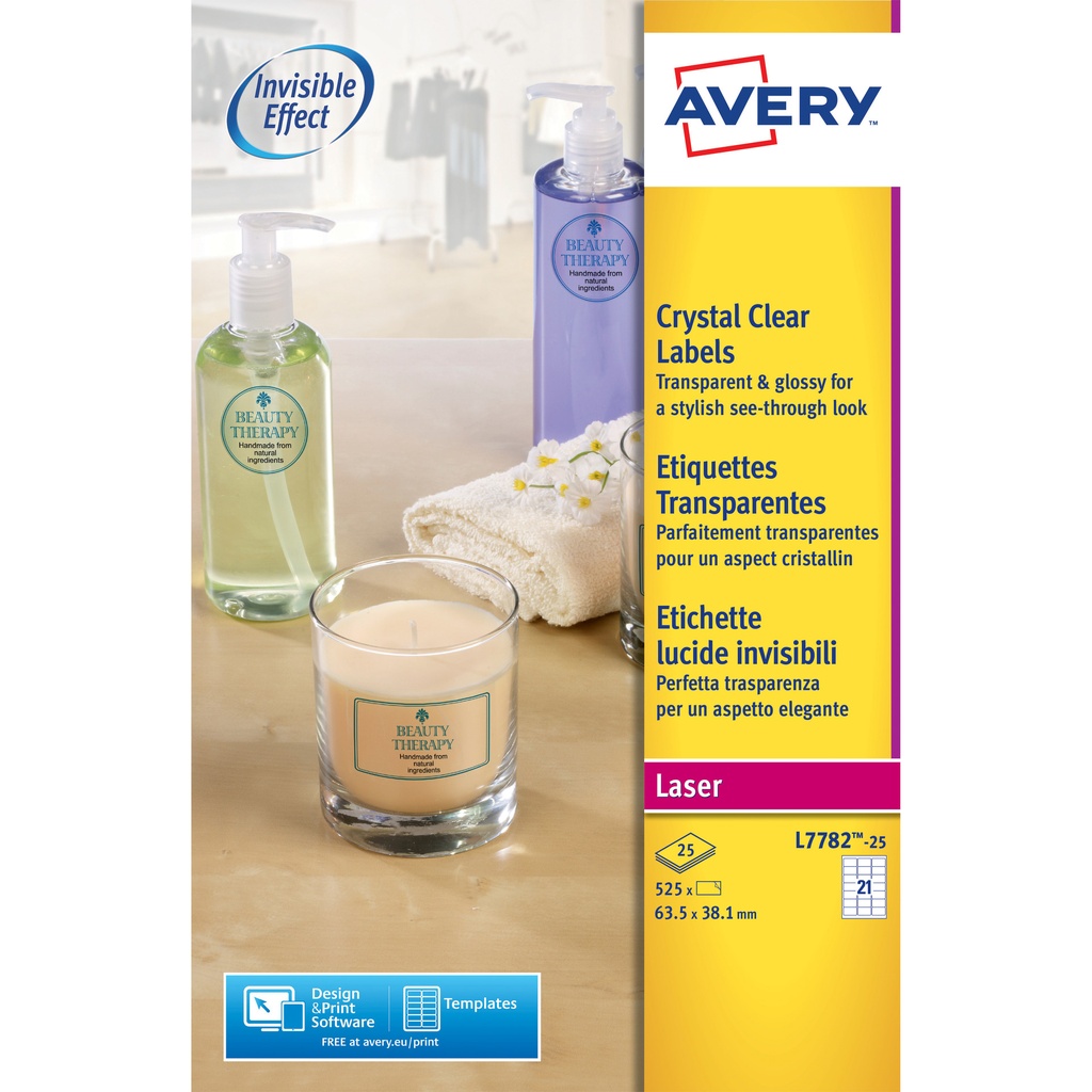 [L7782-25] Etiket Avery L7782-25 63.5x38.1mm tr 525st