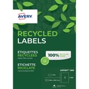 Etiket Avery LR7167 199.6x289.1 recycled wt 100st