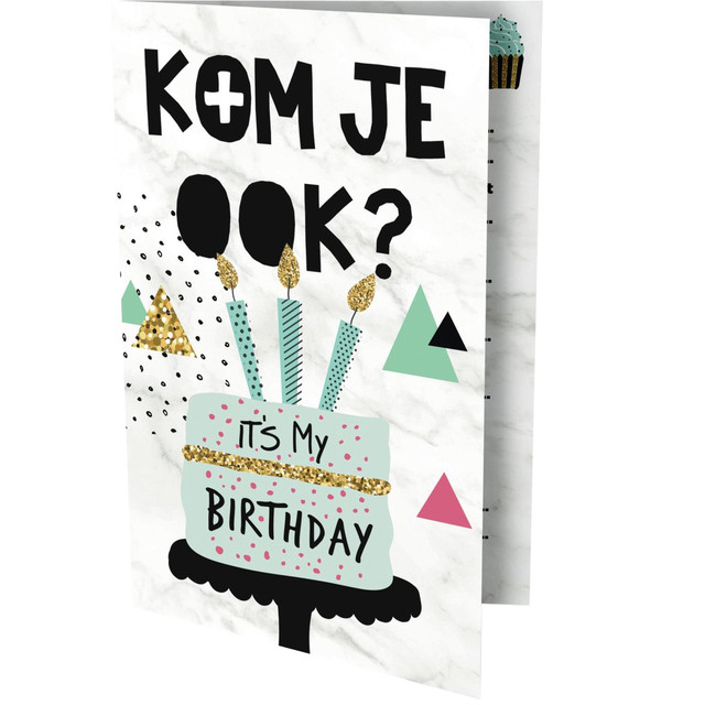 [8712048316501] Uitnodiging Cake 13.5x9cm