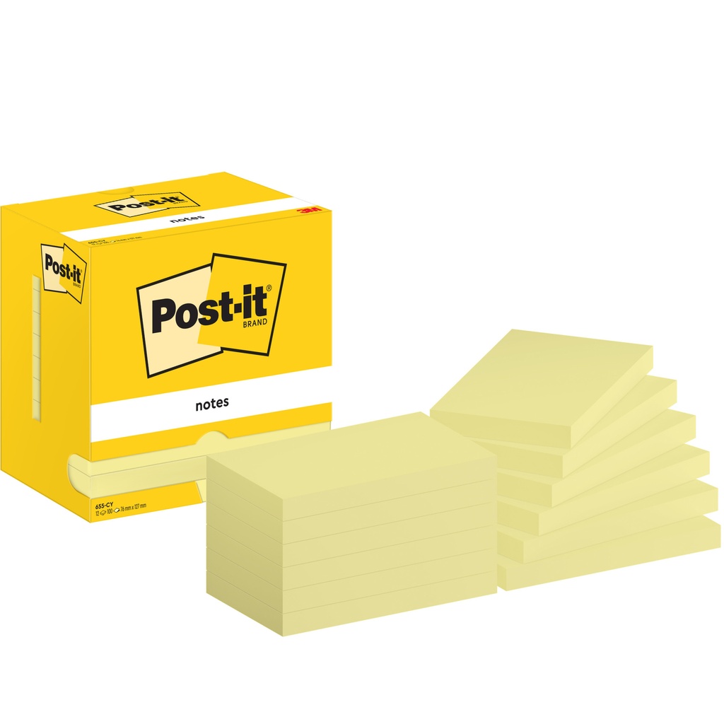 [7100290165] Memoblok Post-it 655 76x127mm geel