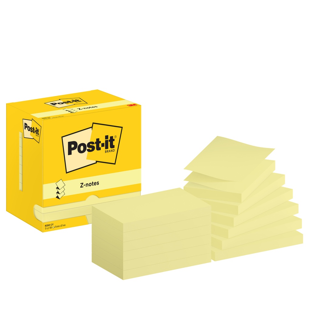 [7100290186] Memoblok Post-it Z-Note R350 76x127mm geel