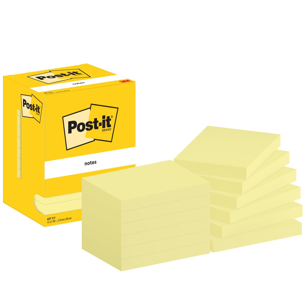 [7100290168] Memoblok Post-it 657 76x102mm geel