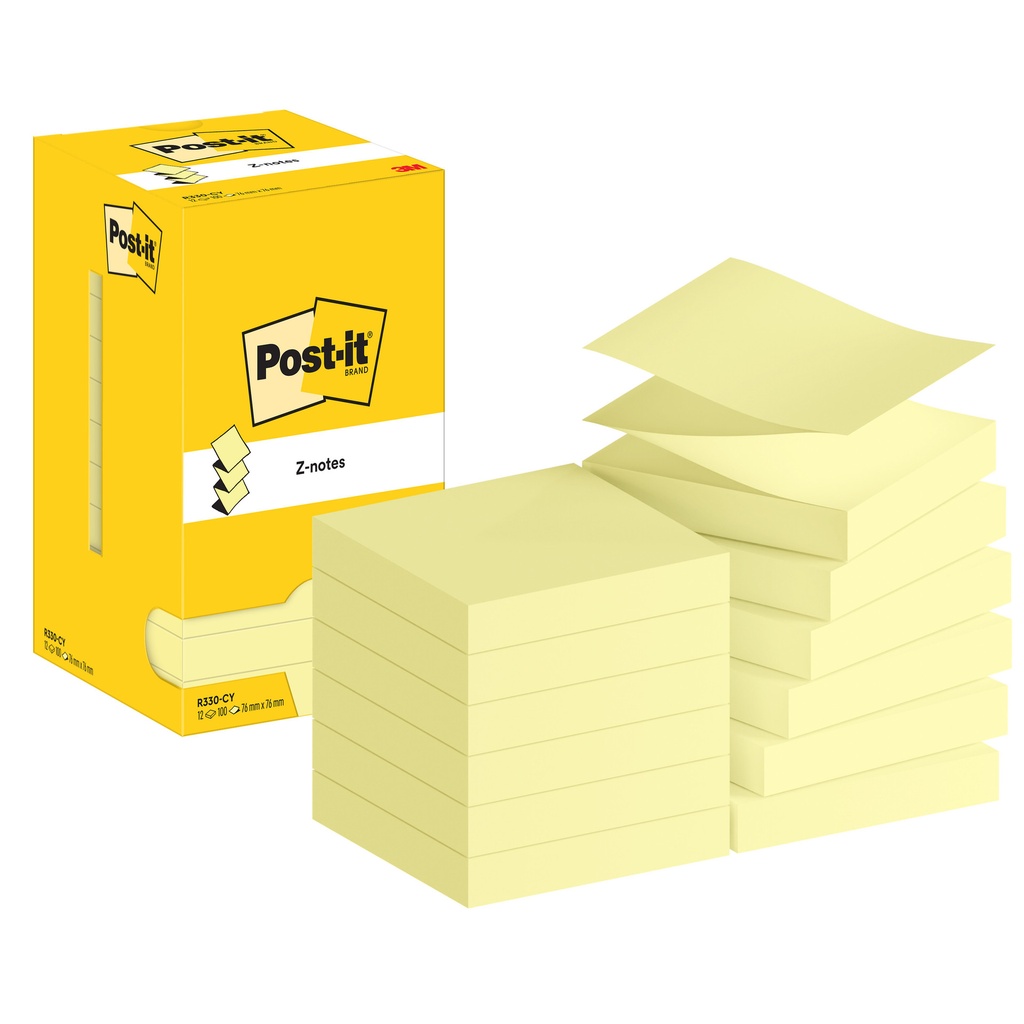 [7100290167] Memoblok Post-it Z-Note R330 76x76mm canary yellow