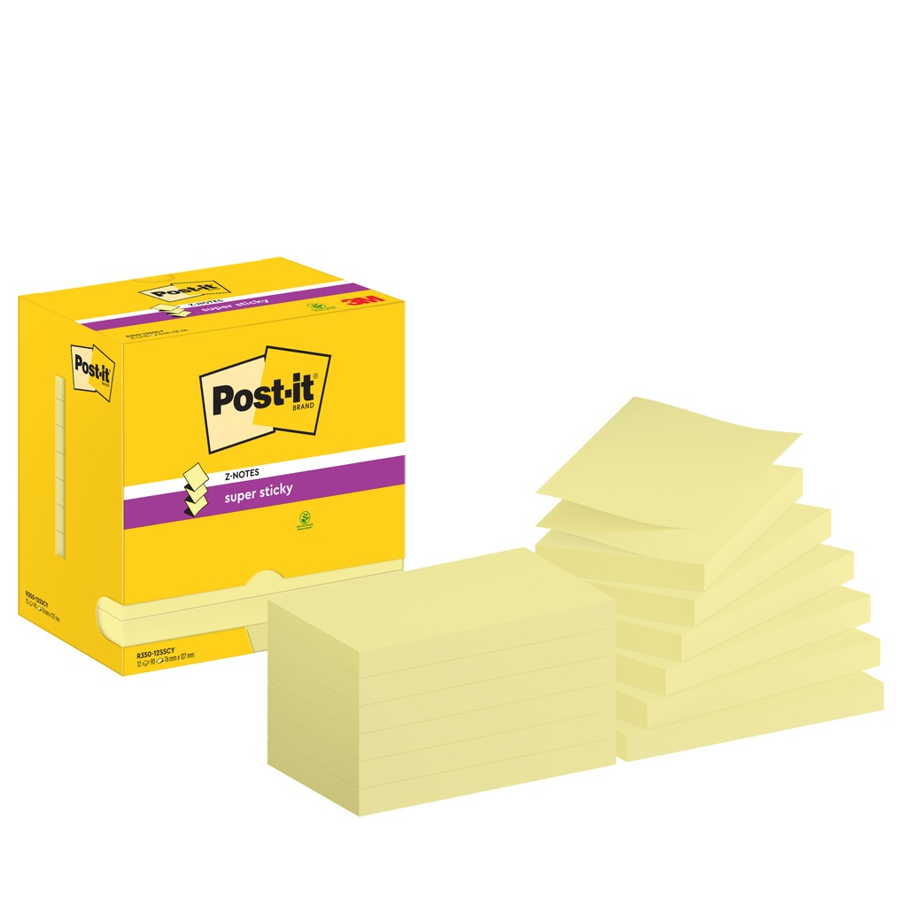 [7100290171] Memoblok Post-it Z-Note S350 Super Sticky geel