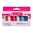 Acrylverf TAC Caribbean 12ml set 6 kleuren