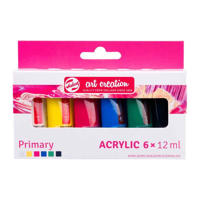 Acrylverf TAC Primary 12ml set 6 kleuren