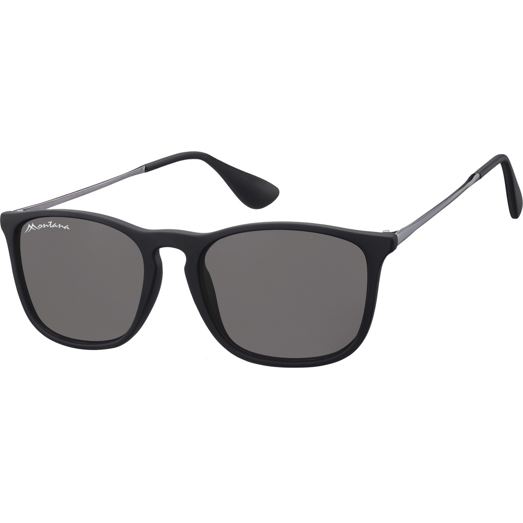 [S34] Zonnebril Montana met smoke glas mtl zwart