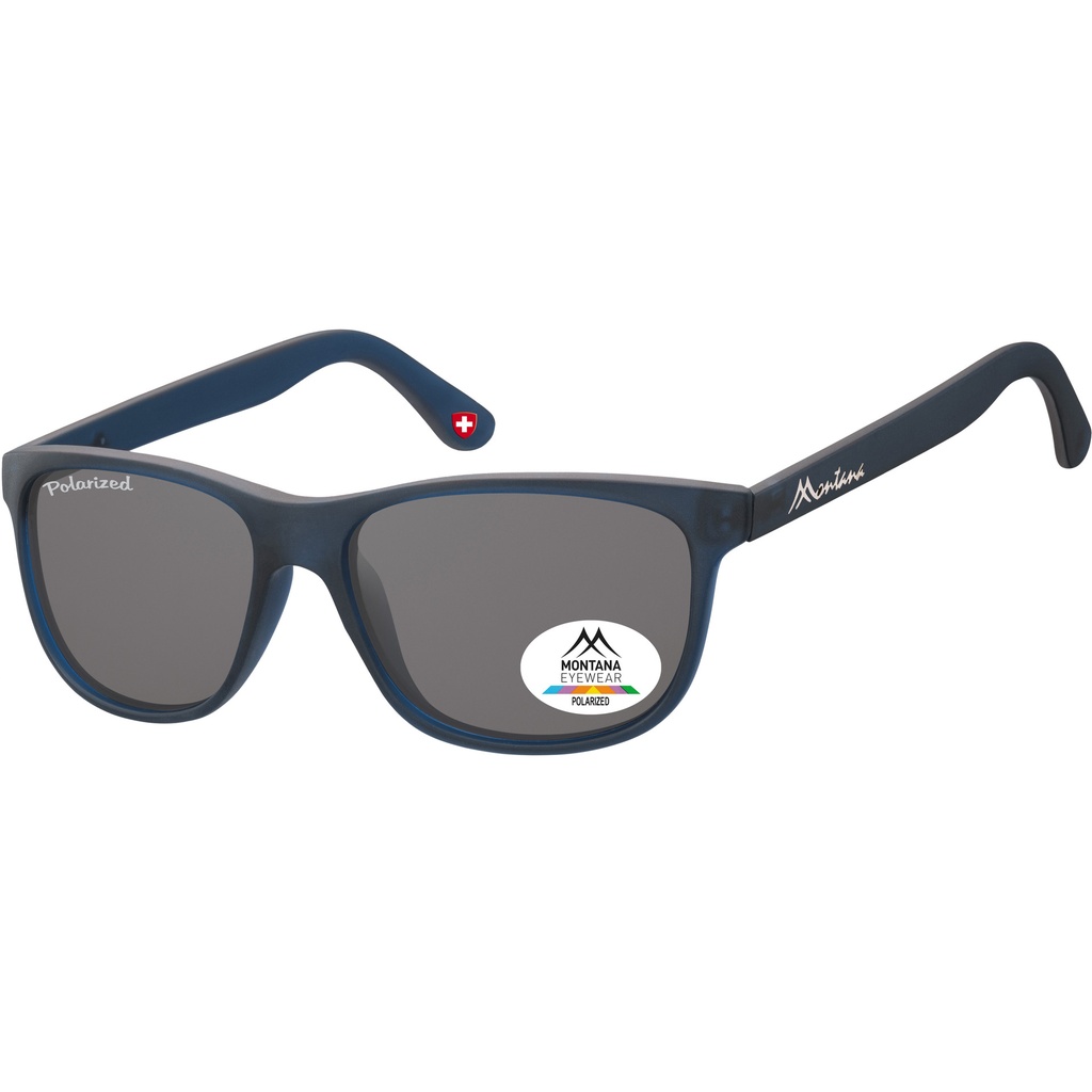 [MP48E] Zonnebril Montana met smoke polar glas mat blauw