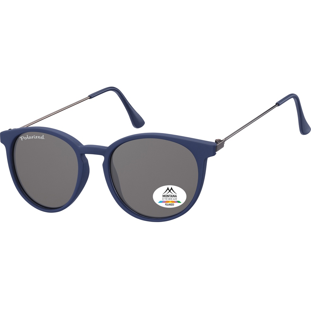 [MP33B] Zonnebril Montana smoke polar rond glas mtl blauw