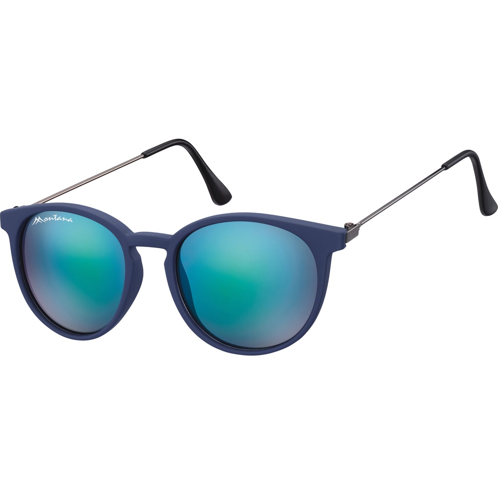 [MS33A] Zonnebril Montana Revo blauw rond glas mtl mat bl
