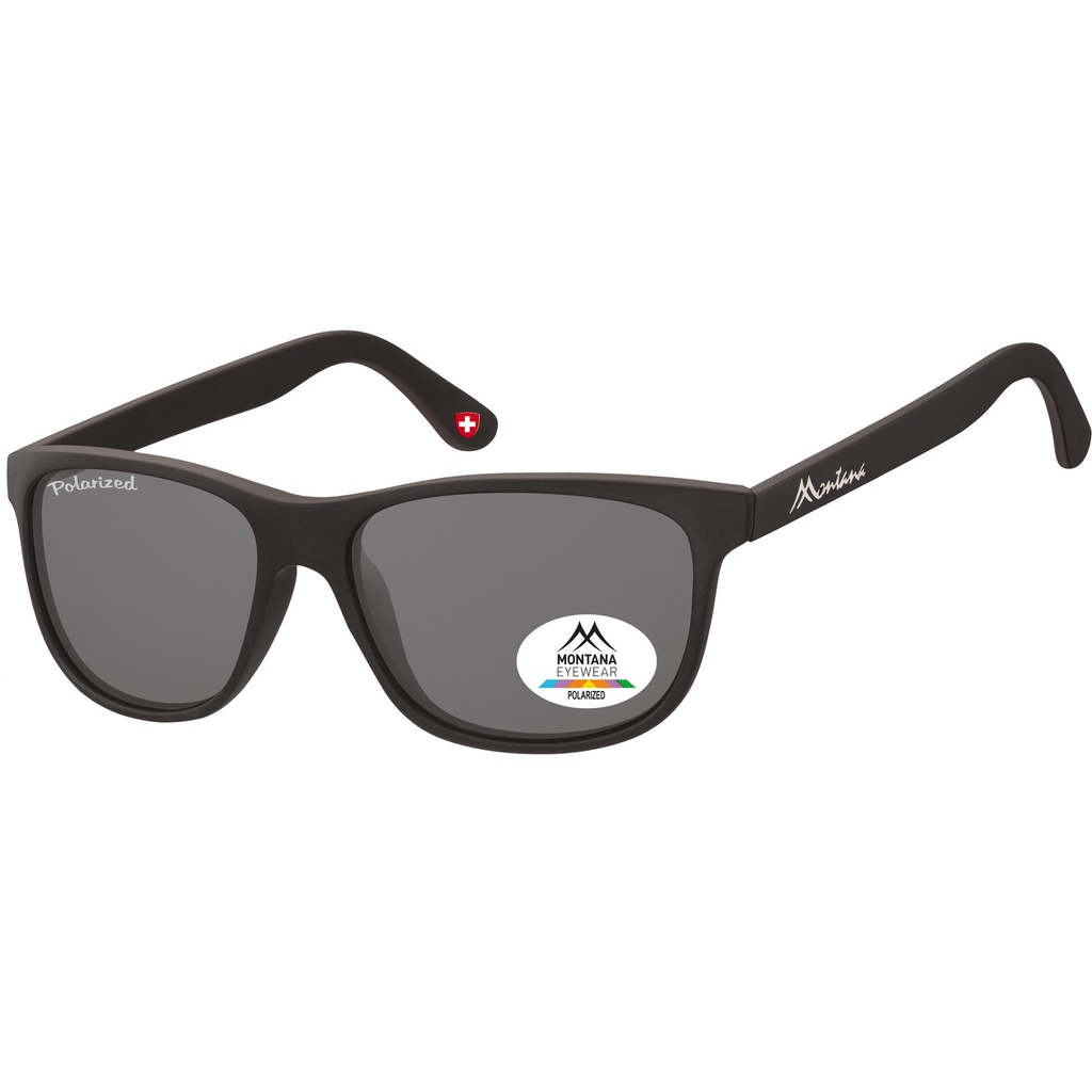 [MP48] Zonnebril Montana met smoke polar glas mat zwart