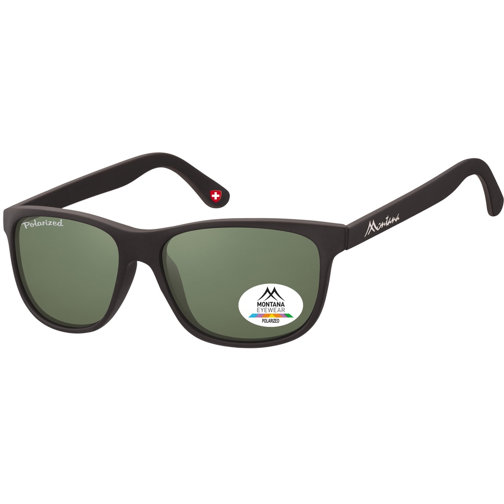 [MP48A] Zonnebril Montana groen G15 polar glas mat zwart