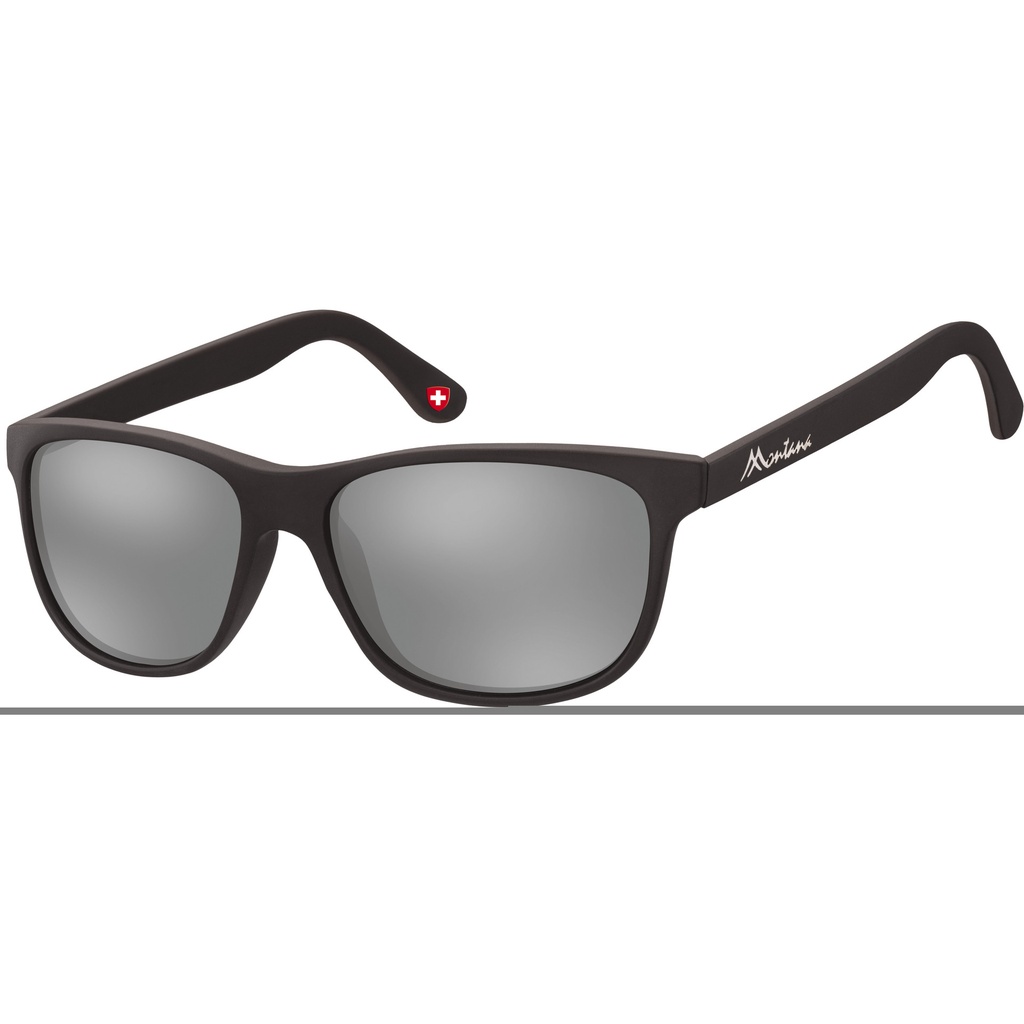 [MS48B] Zonnebril Montana met Revo spiegelglas mat zwart