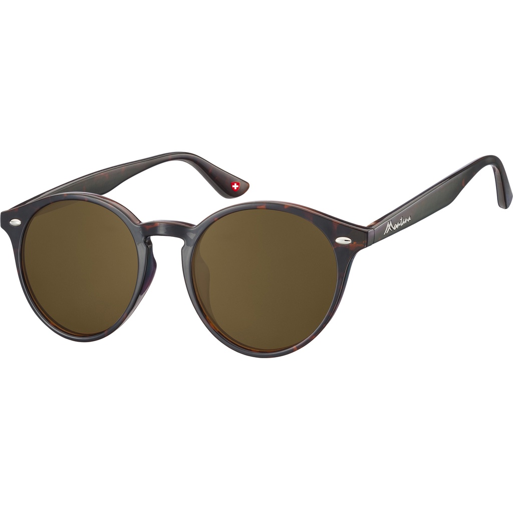 [S20B] Zonnebril Montana met bruin rond glas turtle