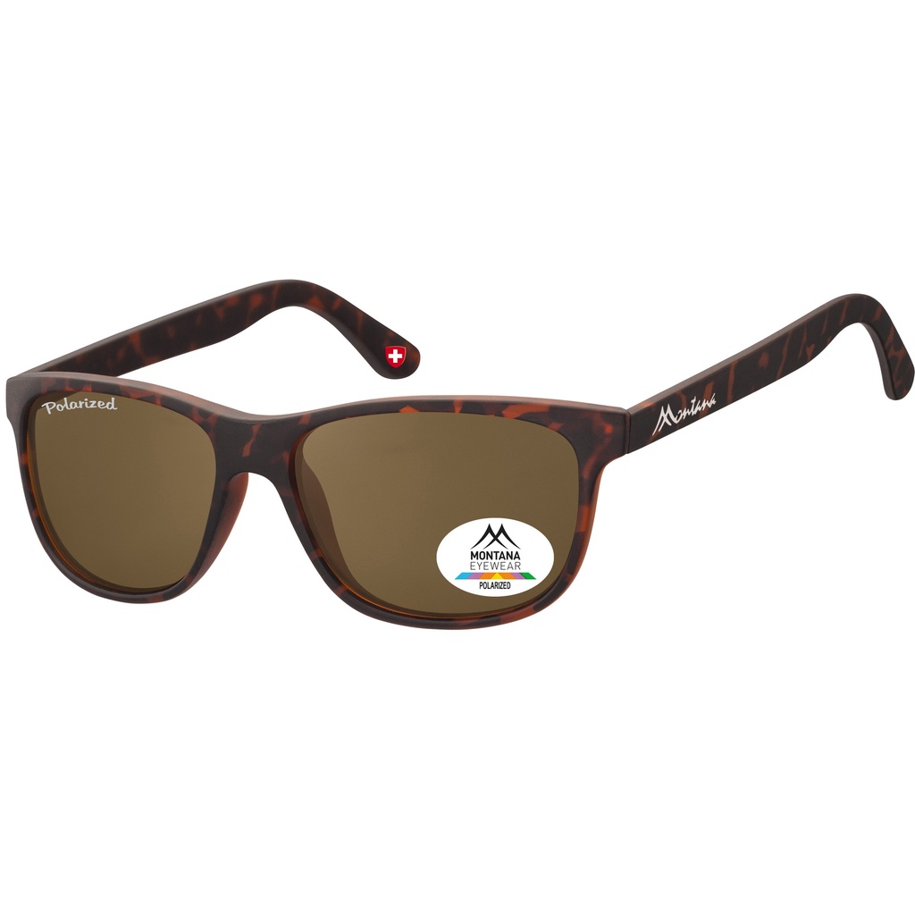 [MP48B] Zonnebril Montana met bruin polar glas mat turtle