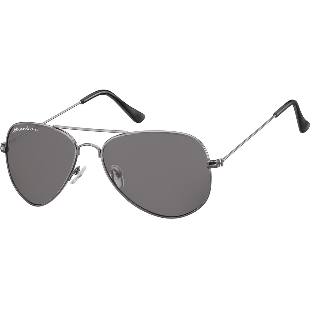 [S94] Zonnebril Montana met smoke glas staalkleurig