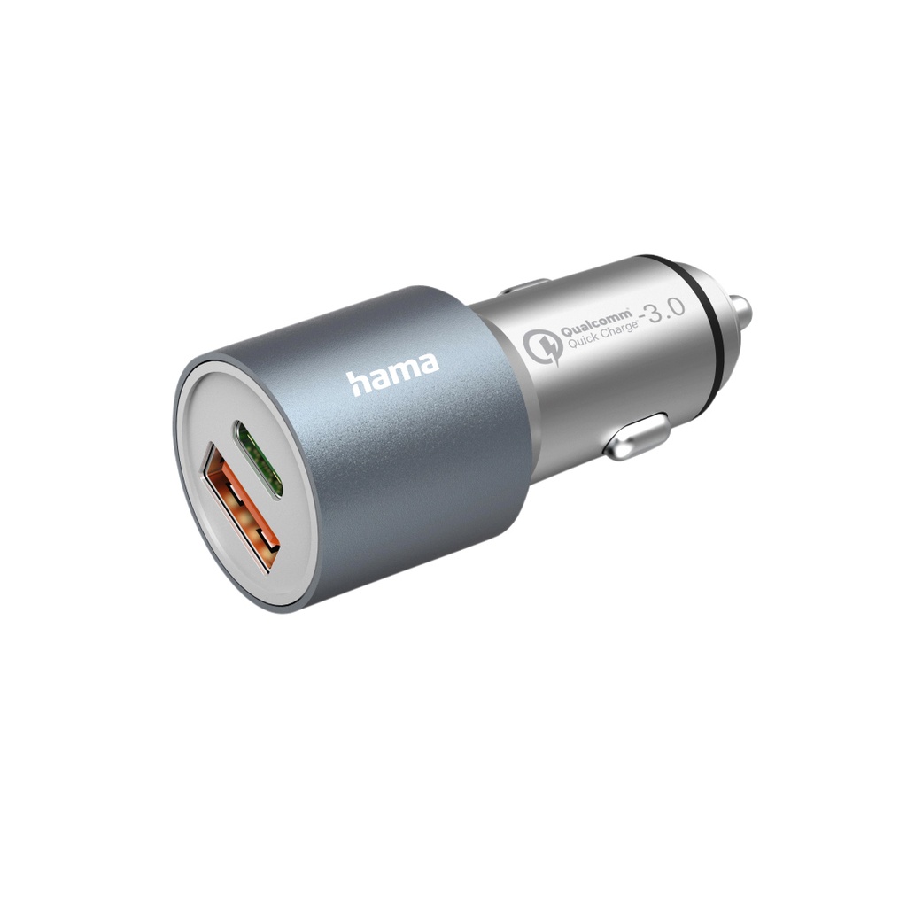 [00201639] Autolader Hama 1x USB-C 1x USB-A 38W metaal