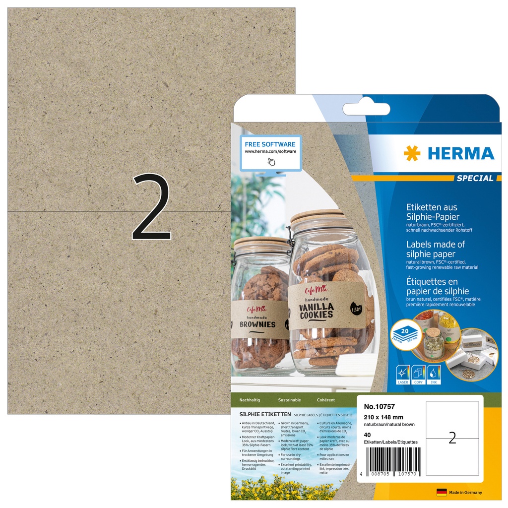 Etiket HERMA 10757 210x148mm silphie br 40st