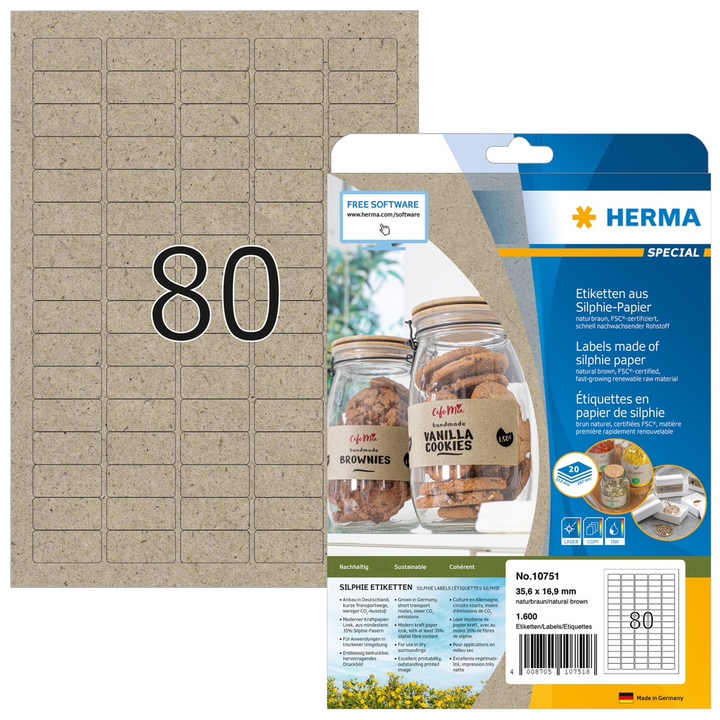 Etiket HERMA 10751 35.6x16.9mm silphie br 1600st