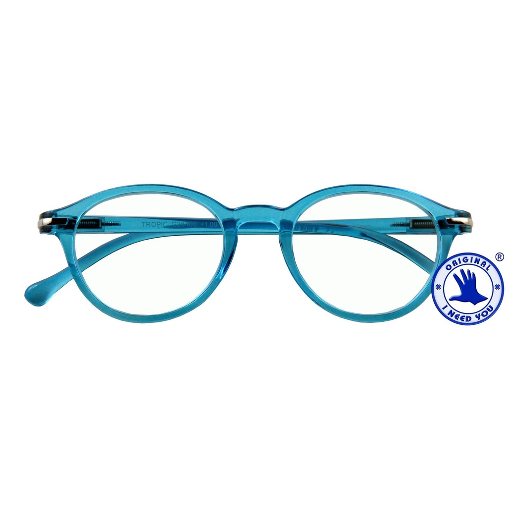 Leesbril I Need You +3.00dpt Tropic blauw