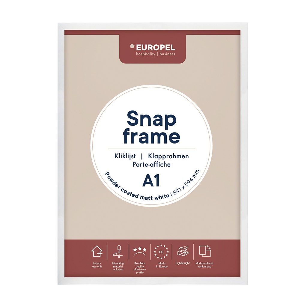 [355074] Kliklijst Europel A1 25mm mat wit