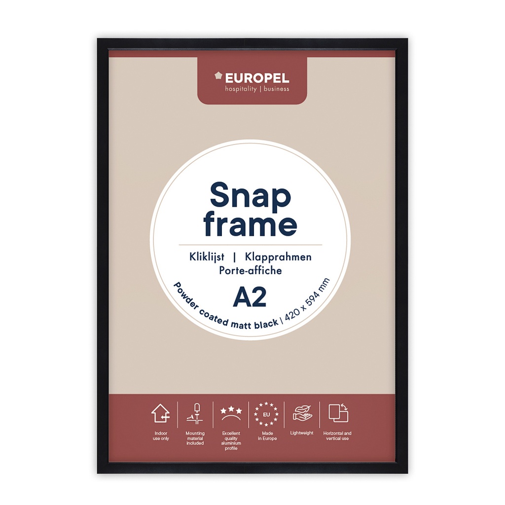 [355071] Kliklijst Europel A2 25mm mat zwart