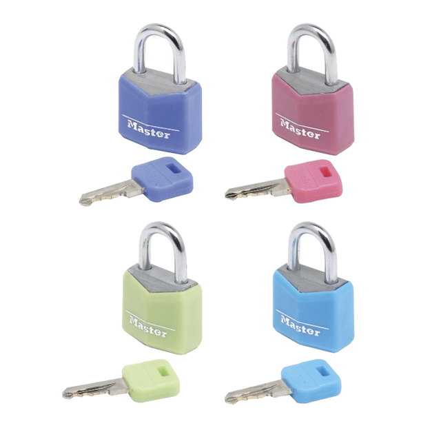 [9120EURQCOLNOP] Hangslot MasterLock 4 assorti alu 20mm