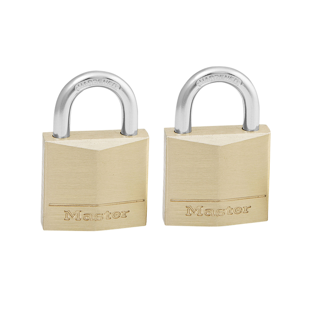 [130EURT] Hangslot MasterLock 2 gelijksluitend messing 30mm
