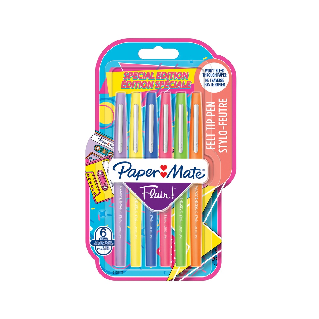 Fineliner Papermate Flair Retro M 6st assorti