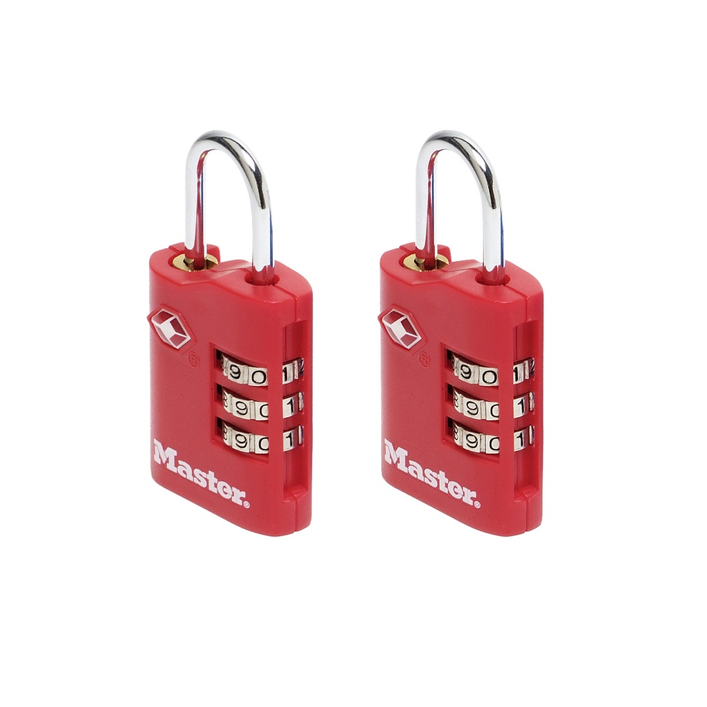[4686EURT] Hangslot Masterlock 3-cijfer TSA set assorti 30mm